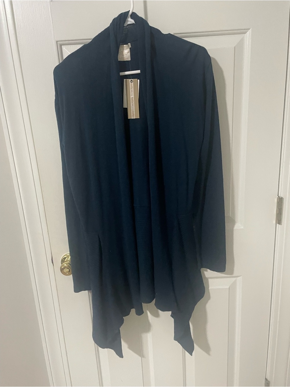 Navy Open Front Draped Cardigan medium Matty m